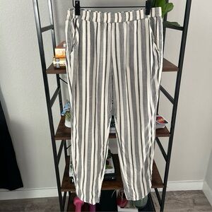 Marine Layer Women’s Allison Striped Tulip Cropped Ankle Pants Size M